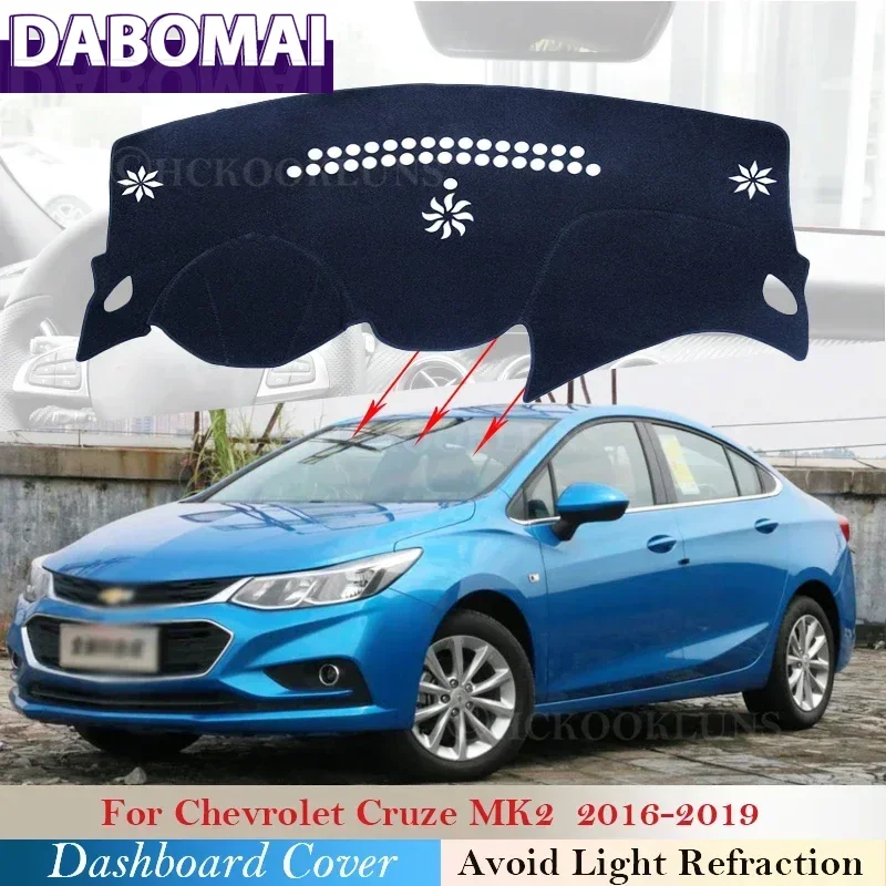 

For Chevrolet Cruze MK2 2016 2017 2018 2019 Dashboard Cover Dash Board Mat Carpet Pad Sunshade Cushion Car Visor Accessories