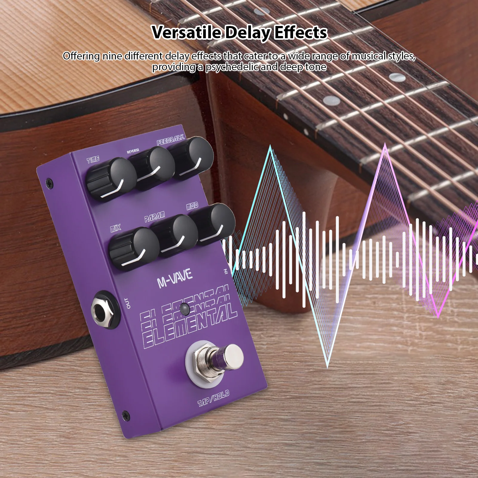 

M-VAVE Guitar Digital Delay Pedal TAP and HOLD Mode 9 Different Delay Effects 9V 6.35mm Electric Guitar Delay Effects Pedal