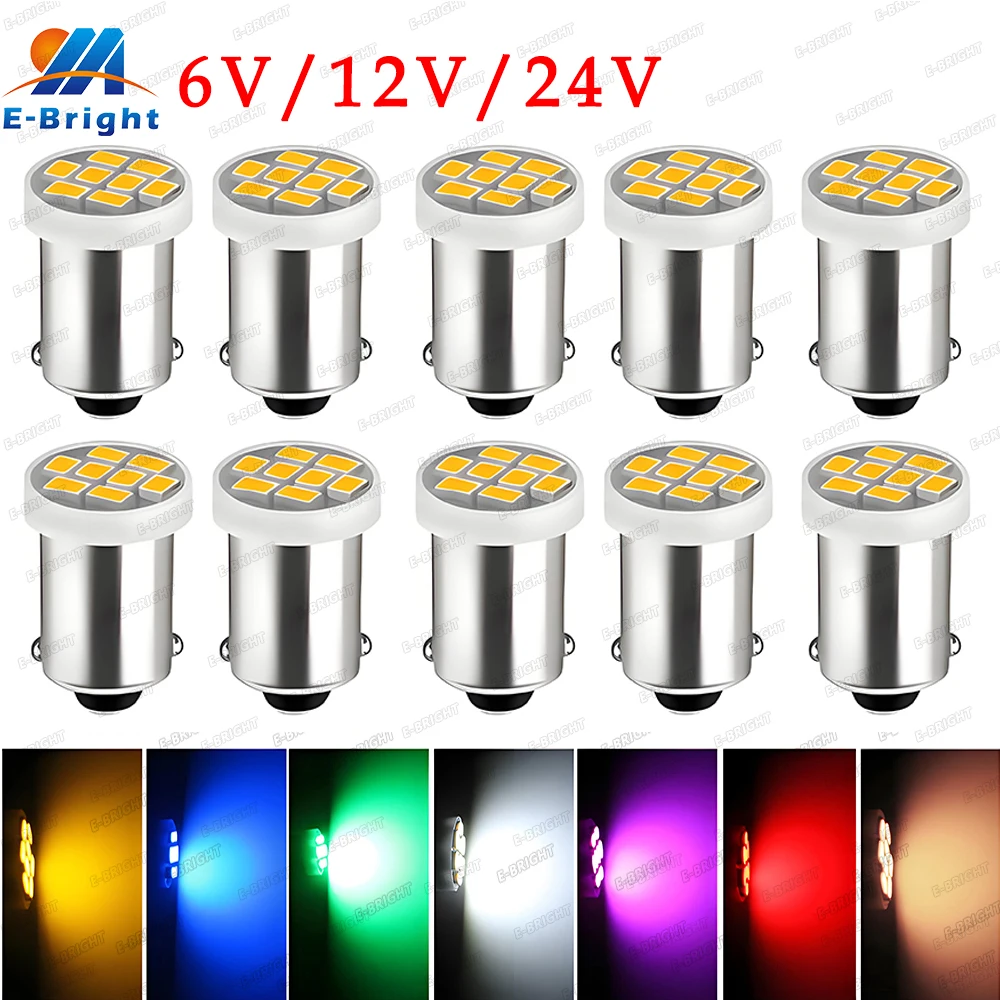 

10PCS T4W LED Bulbs #44 #47 BA9S 6.3V 6V 12V 24V Led Light Bulbs T11 1893 Pinball Machine Led Bulbs License Plate Reading Light