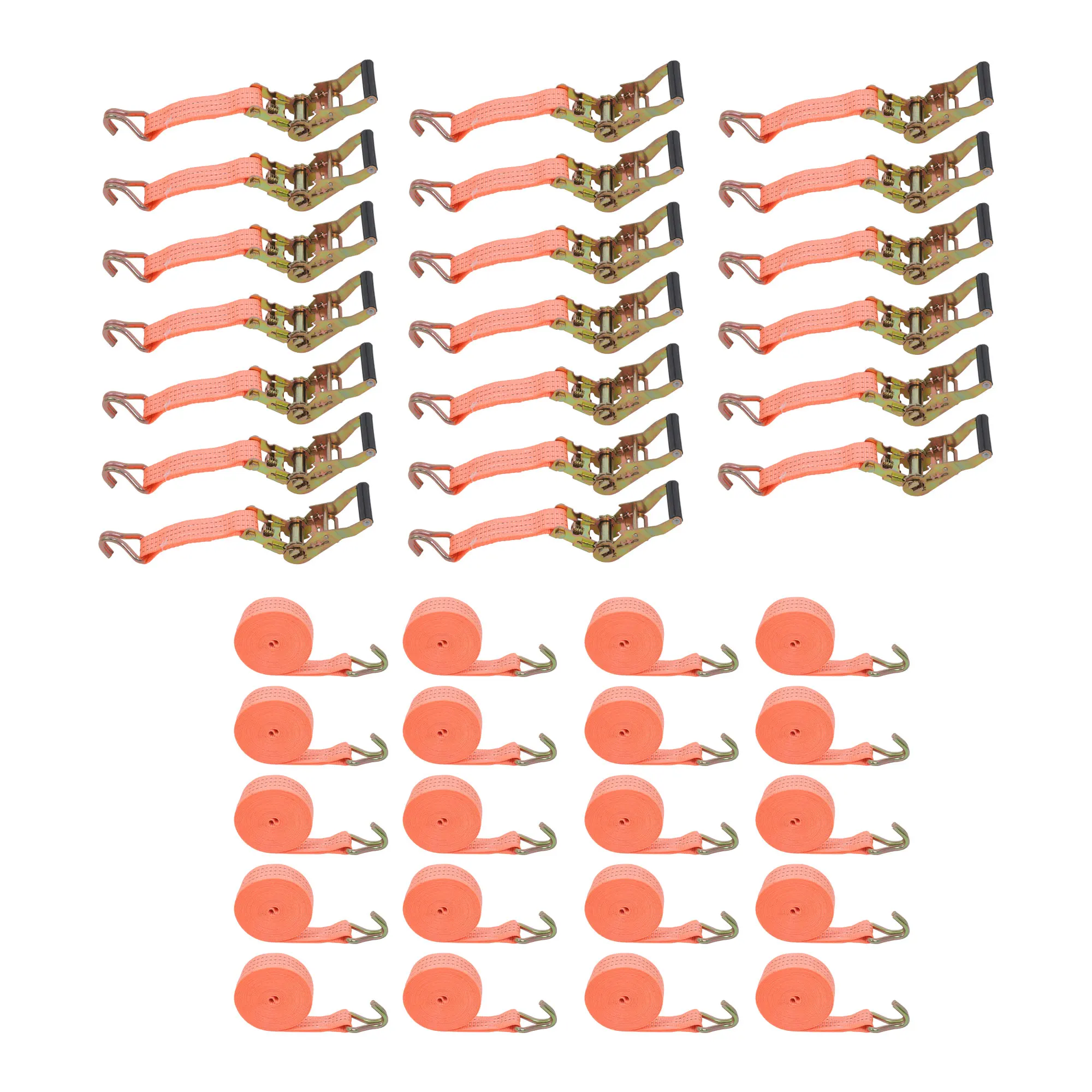 

20Pcs 1.5 x 15 Ratchet Straps Tie-Down Straps 4000Lbs Heavy Duty Ratchet Cargo Strap