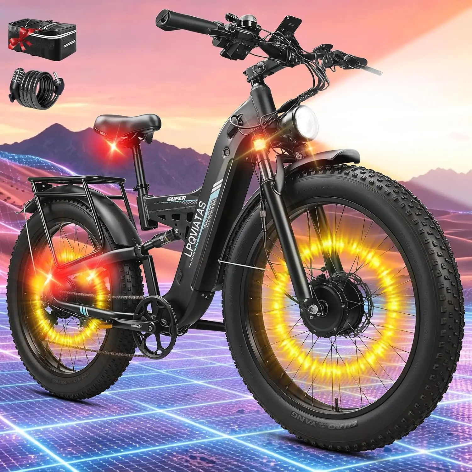 8000W Peak Dual Motor Electric Bike 50MPH Fast Hunting Off-Road E-Bike Adults, Customized