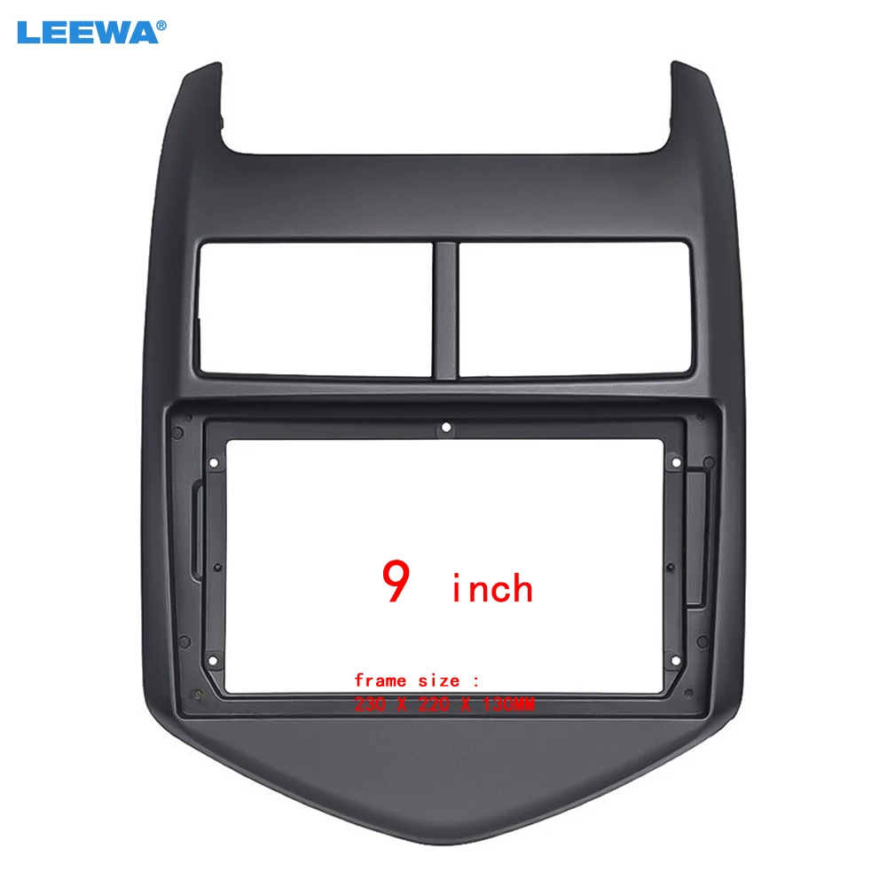 

LEEWA Автомобильная 2Din аудиолицевая панель, лицевая панель, рамка для Chevrolet AVEO/Sonic 11-13, 9-дюймовый DVD-плеер с большим экраном, стереопанель, комплект крепления на приборной панели