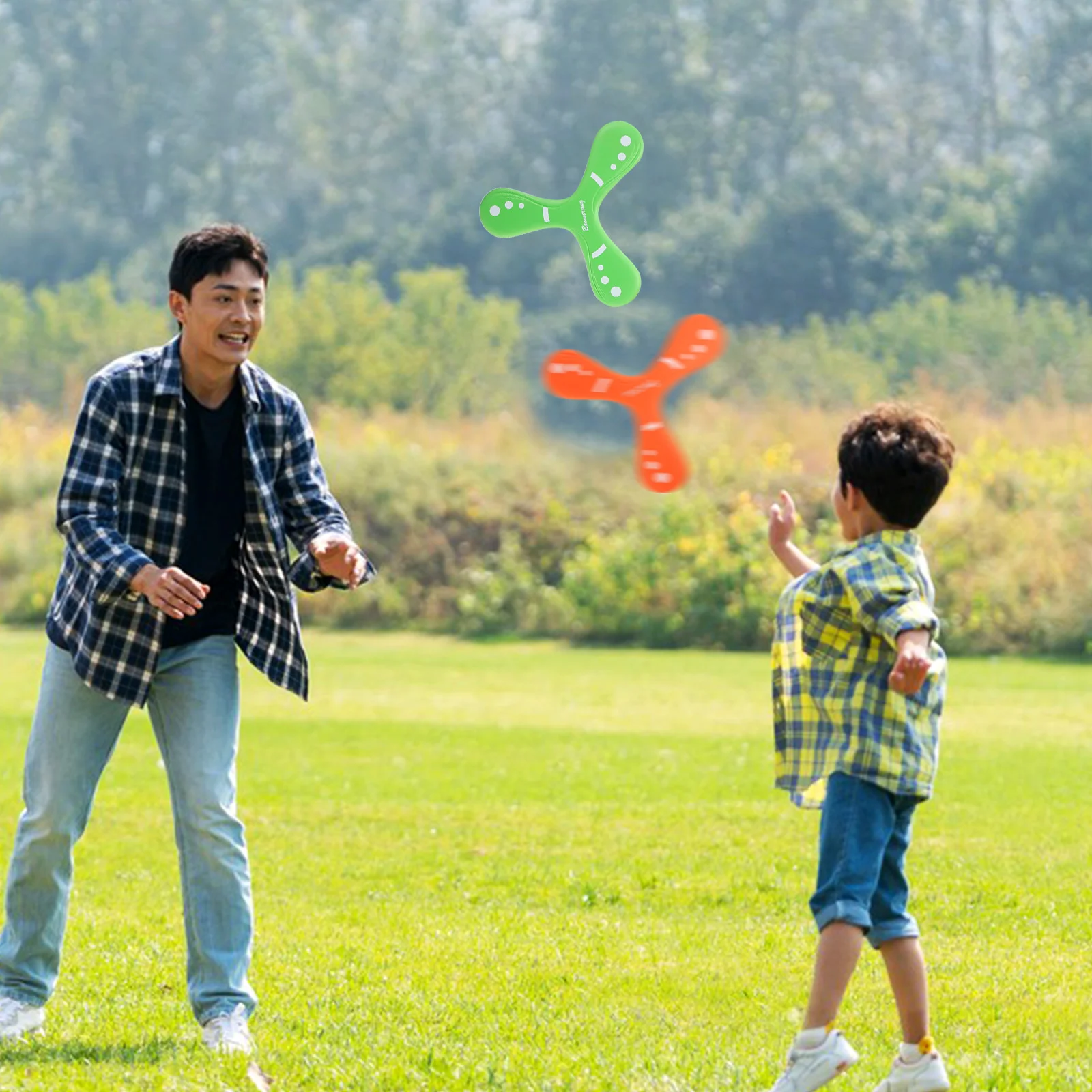 

2 pcs Boomerang Triangle Soft Outdoor Playthings Sports Returning Flights Durable Thickened Bright Colors Safe Eva Material For