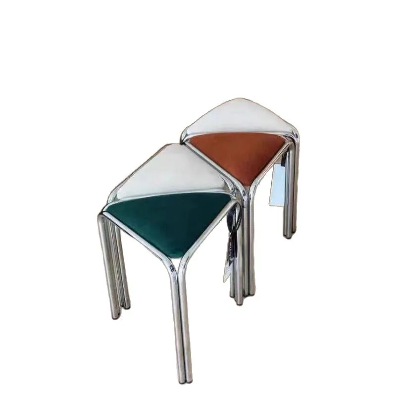 Light luxury stackable triangle stool fabric stacking small apartment creative medieval restaurant