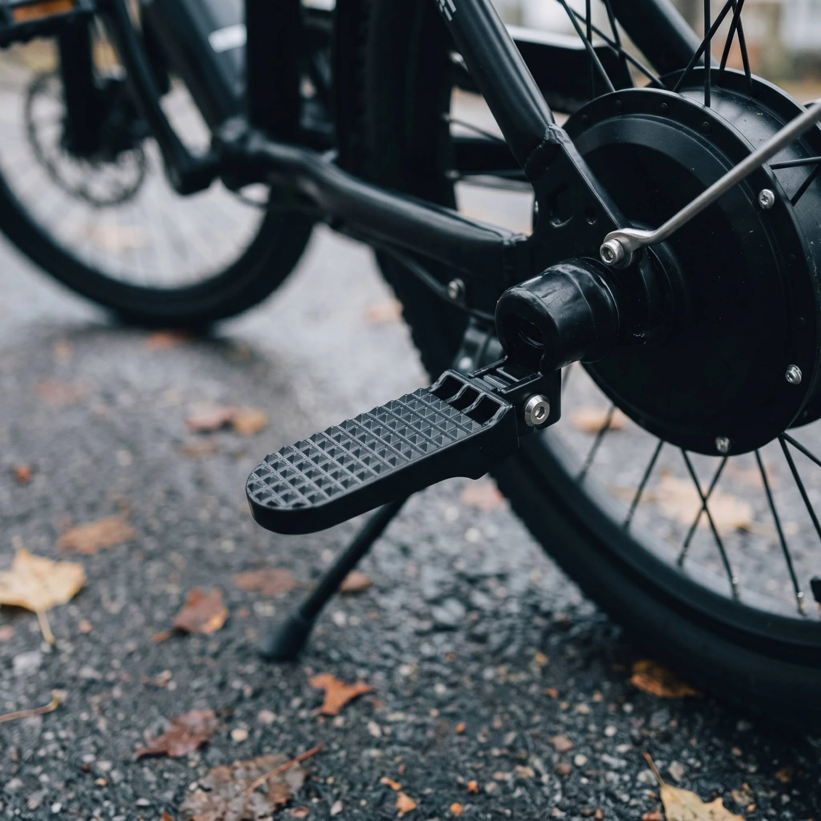 Foot Pegs with Folding Bracket Collapsible Electric Bicycle Foot Pegs Rear Cycle Footrest Pedals Space-Saving for Passengers