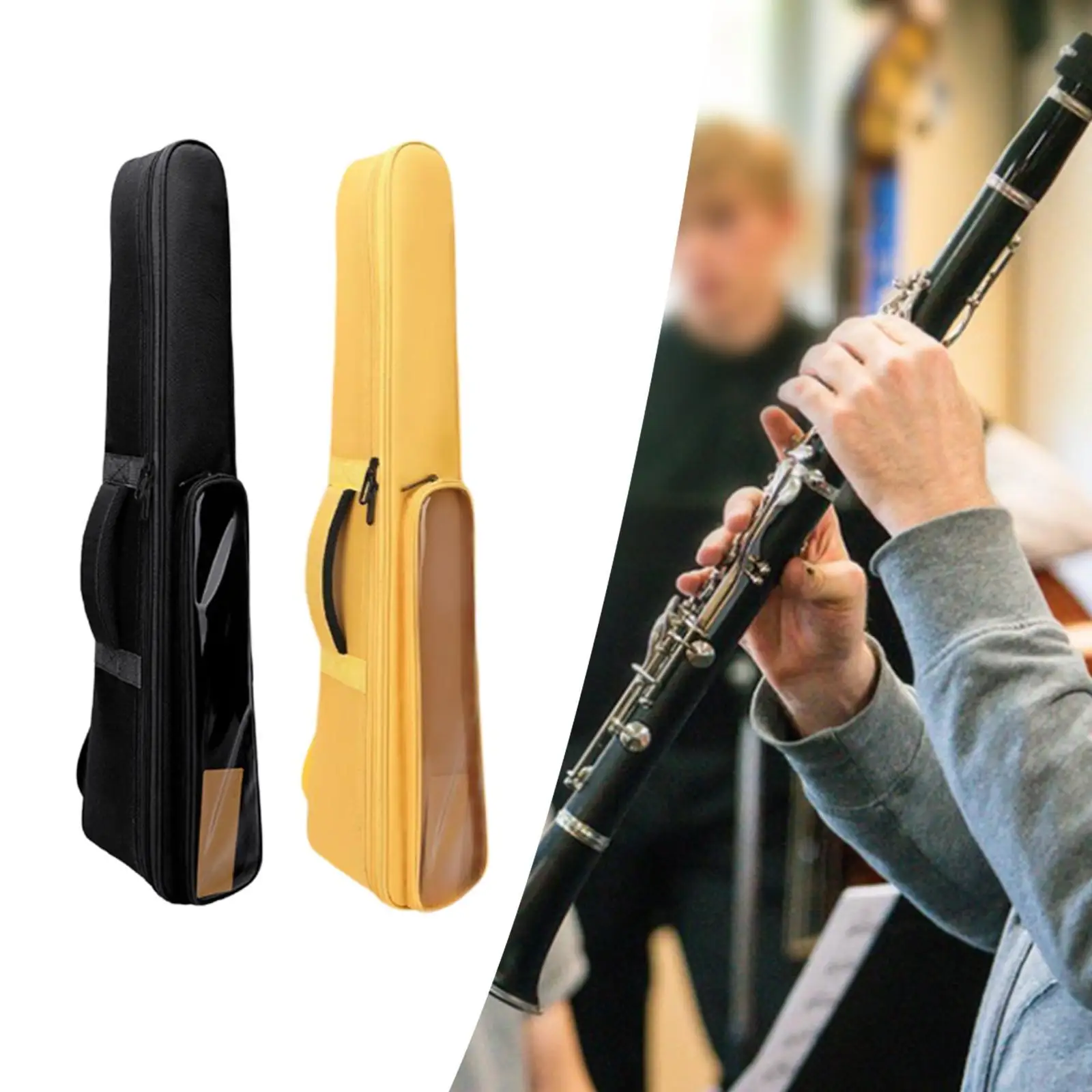 

Thickened Clarinet Storage Bag Single Instrument Case Adjustable Shoulder Strap Easy to Transport Wind Instrument Stage