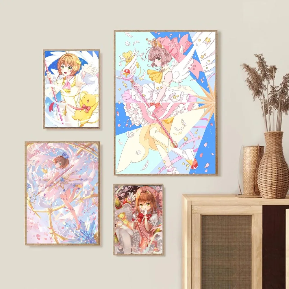 Home Decorative Painting Cartoon Card Captor Sakura Poster Children's Room Bedroom Bedside Wall Sticker Living Room Cafe Mural