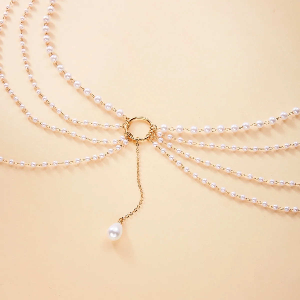 Barocke unregelmäßige Imitation Perle Perlen Halskette für Frauen Männer minimalistische mehrschichtige Perle Kette Halsband vielseitiger Körperschmuck – Detail 27