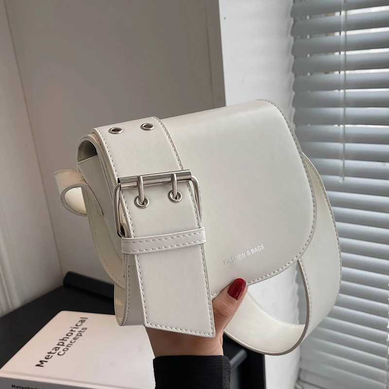 High Quality Women Crossbody Bag Wide Shoulder Strap Solid Pu Leather Female Shoulder Bag Summer Simple All-Matched Ladies Bags