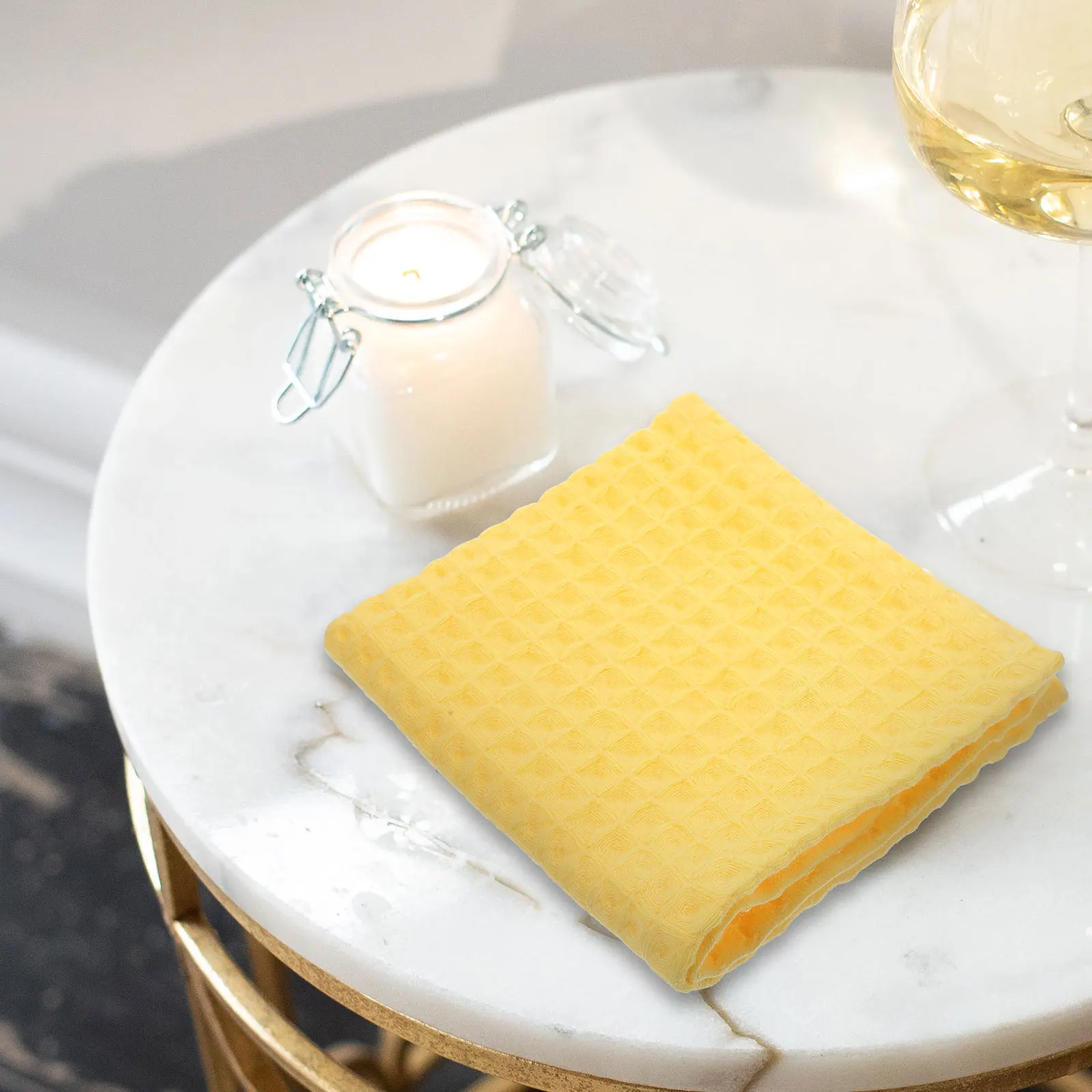 

2pcs White Waffle Weave Square Towels Soft Cotton Face H Bath Bulk Washcloths Absorbent Cloth Small Towel