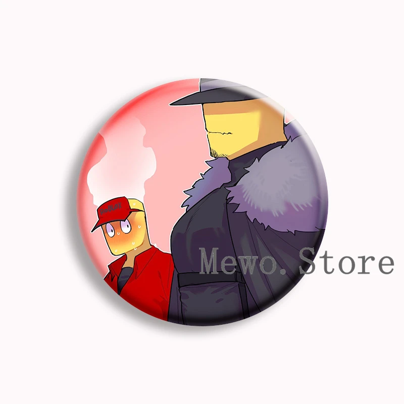 Mafioso Chance Shedletsky Anime botón suave Pin juego Forsaken divertido Meme broches insignia bolsa decoración jugadores Fans amigos regalos