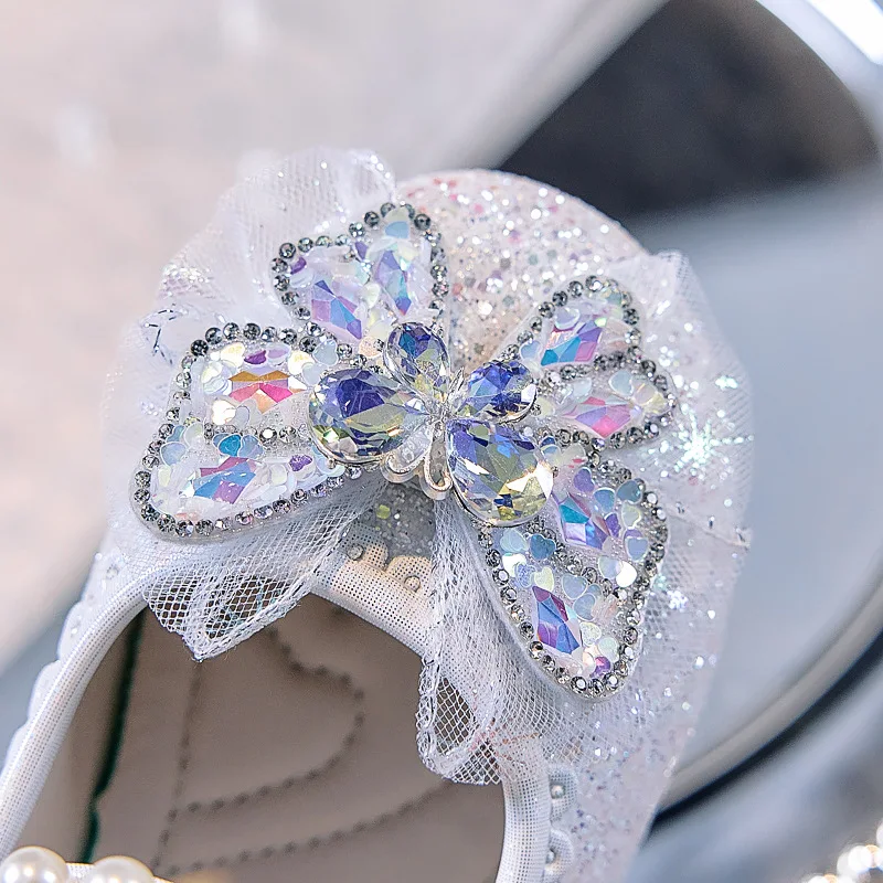 Mädchen Glitzer Strass Schmetterling Perlen Mary Jane Ballerinas Rutschfeste Weiche Sohle Kleinkind Mädchen Hochzeit Party Prinzessin Festliche Schuhe – Detail 18