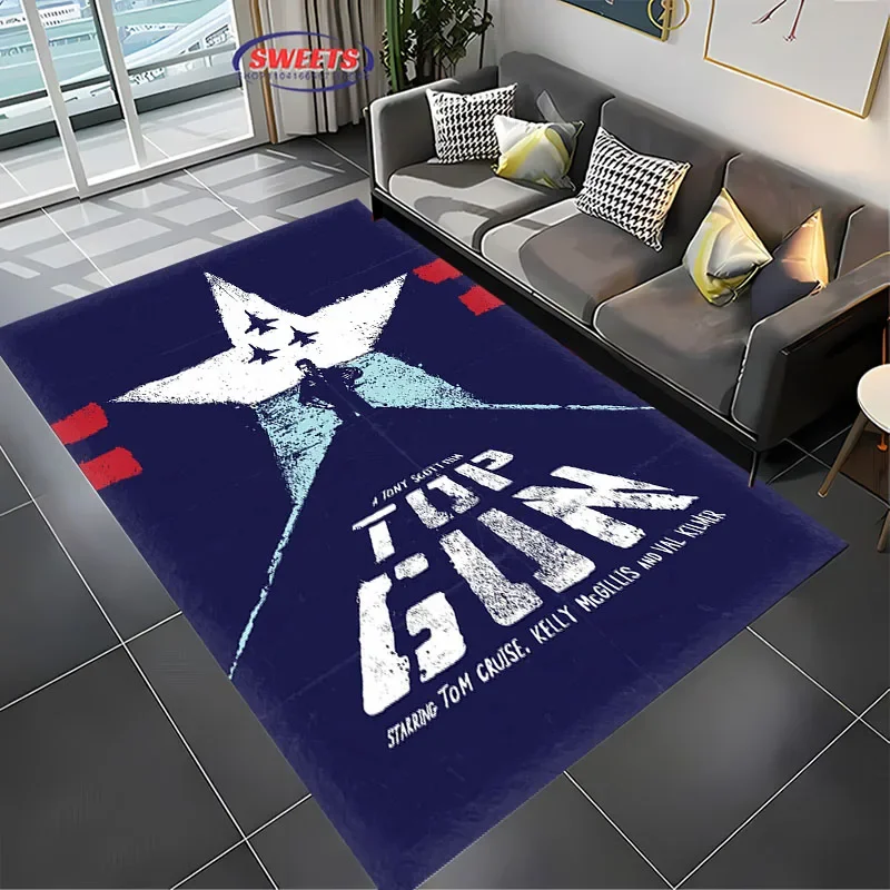 3D Classic Movie T-T0P Gun Carpet,Living Room and Bedroom Household Items, Children's Room Sofa Mat,Doormat Floor  Anti-slip Rug