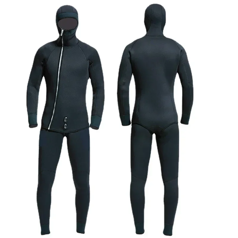 Men's 7mm Neoprene Wetsuit 2 Pieces Scauba Diving Spearfishing Suit 7mm Wetsuits Hoodie Men Wetsuit