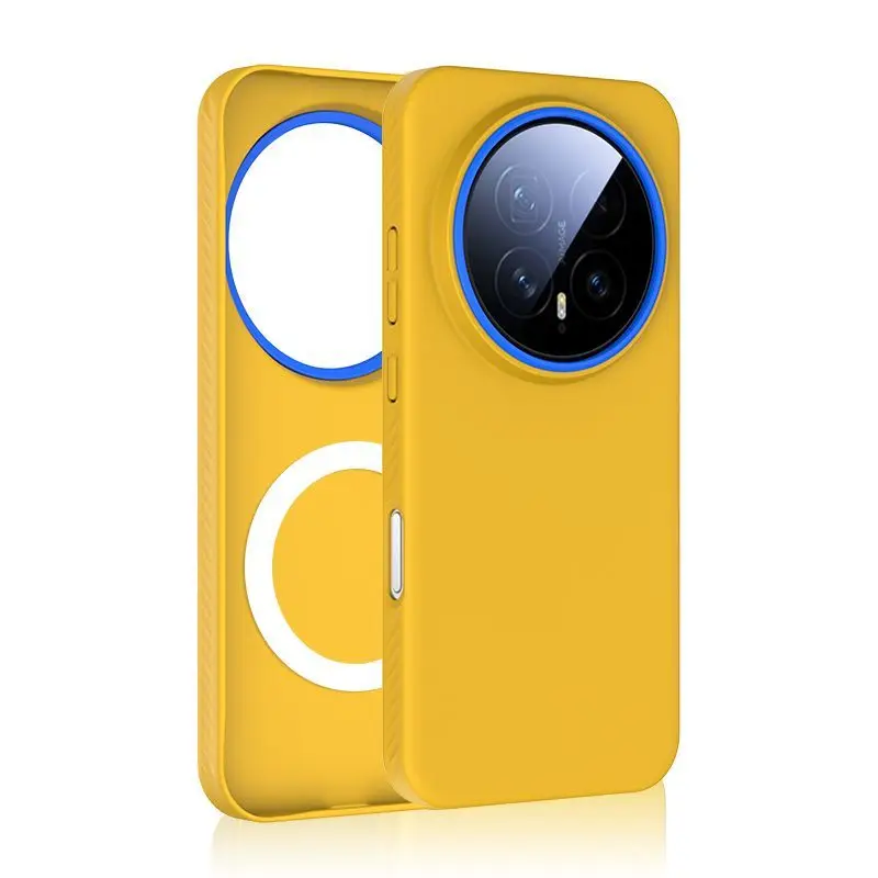 

Magnetic Skin Feel Silicone Case For Honor Magic8 Pro 5G Shockproof Bumper Slim Soft Back Cover Anti-Fingerprint Simple Shell