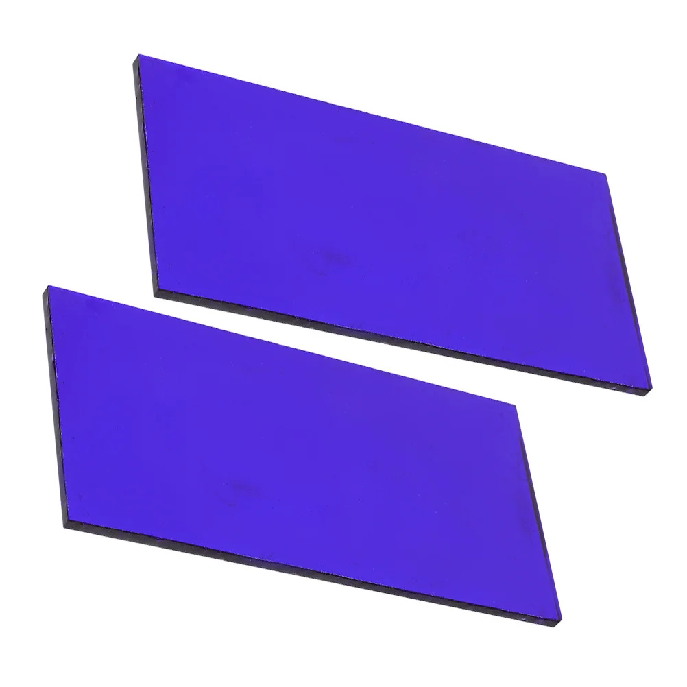 

2 Pcs Flame Color Reaction Accessory Cobalt Glass Chemistry Experiment Tools Plate Supply Reflective Tempered Device Labs