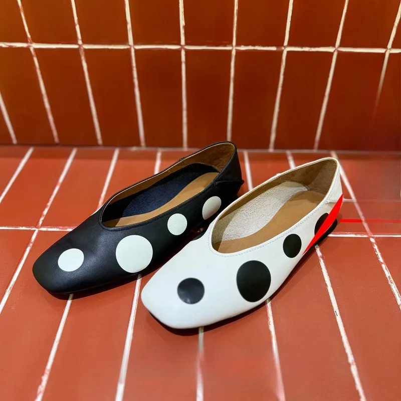 

New Women's Mary Jane Shoes Luxury Genuine Leather Casual Shoes for Woman Fashion Shallow Flat Shoe Designer Shoes Zapatos Mujer