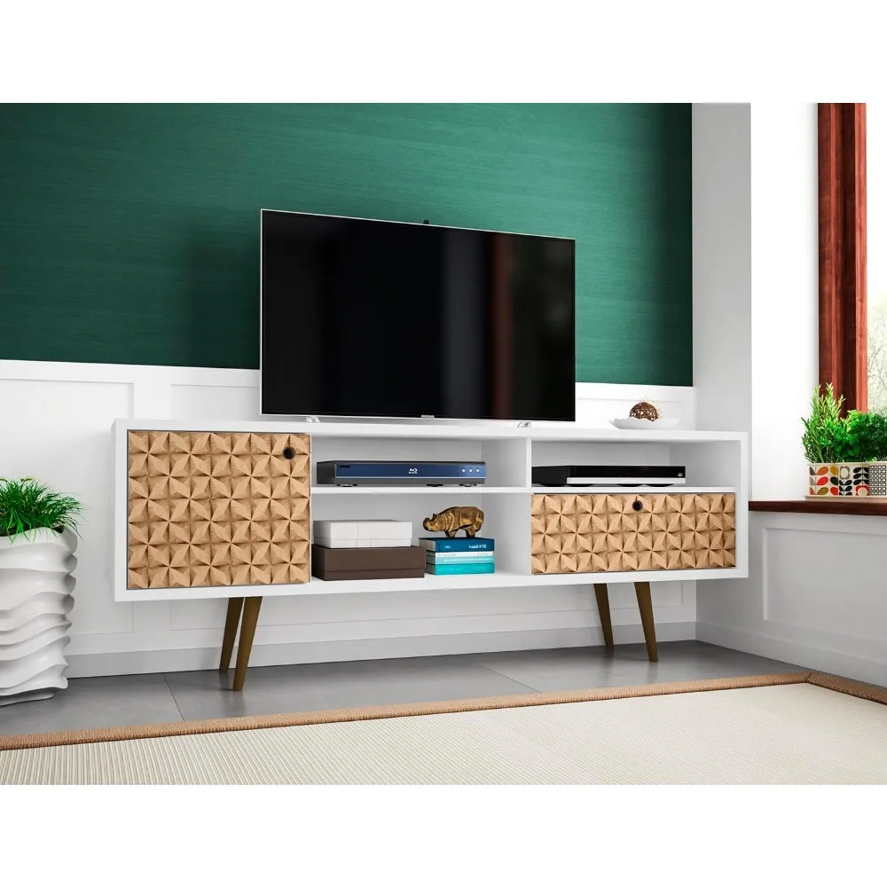 Manhattan Comfort Liberty Mid Century Modern TV Stand for Televisions up to 65 Inches, Bedroom and Living Room Entertainment