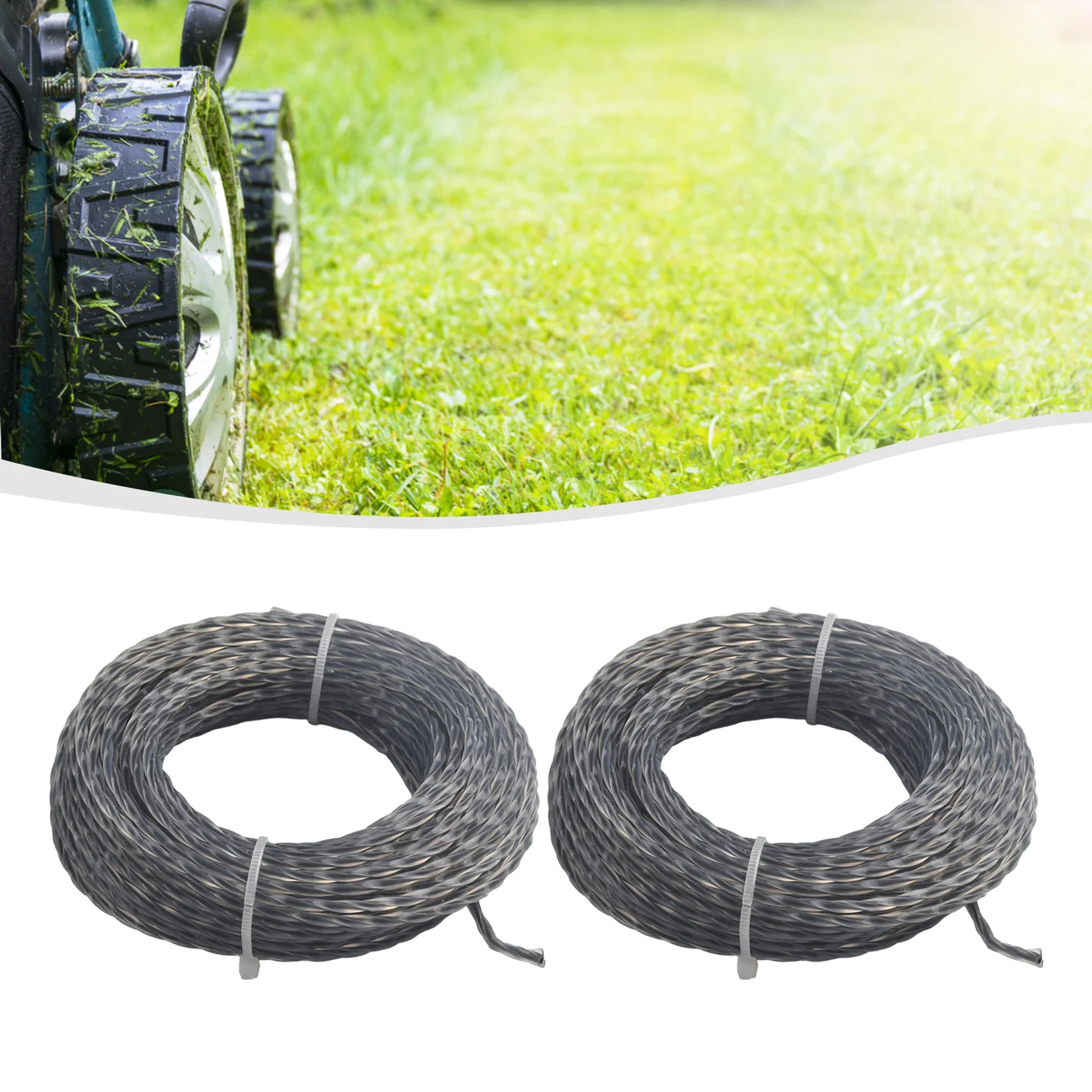 2Sets 15/30M Mower Line Core-Reinforced Nylon Grass Trimmer Line Replacement Thread Spool Lawn Mower Brushcutter Garden Tools