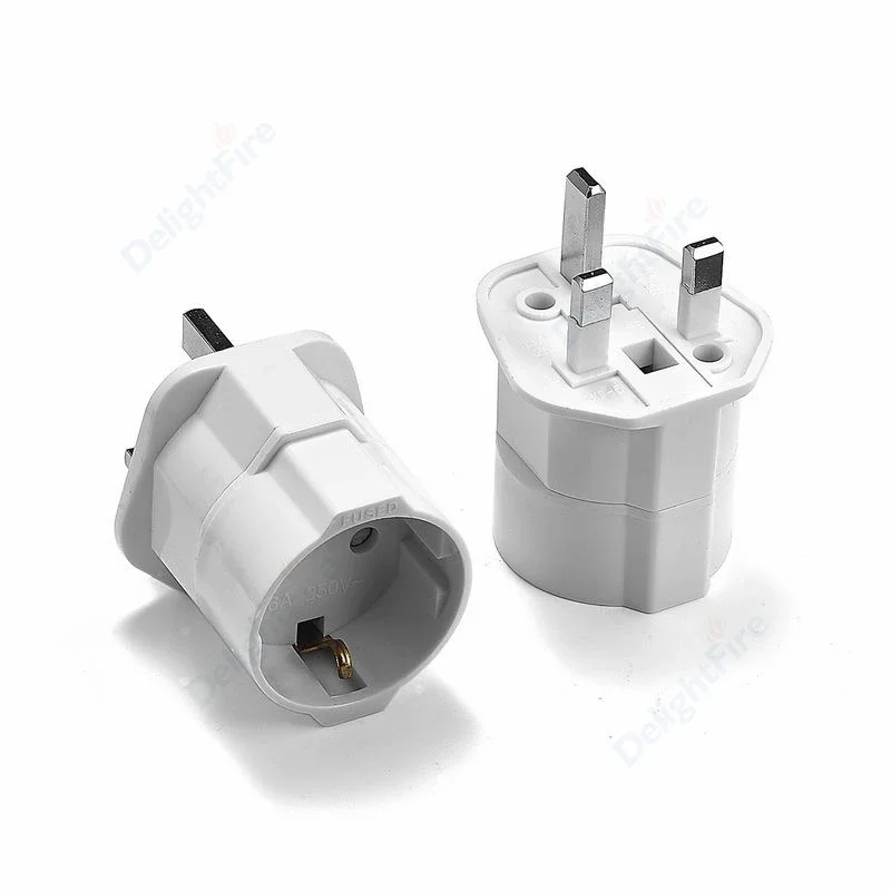 UK Plug Adapter Korea KR Euro European EU To UK British Travel Adapter 3Pin Plug Type G EU AC Converter Socket Power Adaptor