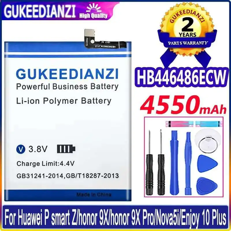 

Mobile Phone Battery Stable For Huawei P20 Lite 2019 P Smart Z Honor 9X Pro Nova5i Enjoy 10 Plus HB446486ECW 4550Mah