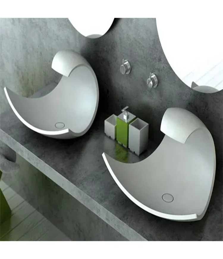 Hot sales Amazing twisted thermoformed shape solid surface wholesales wash basin