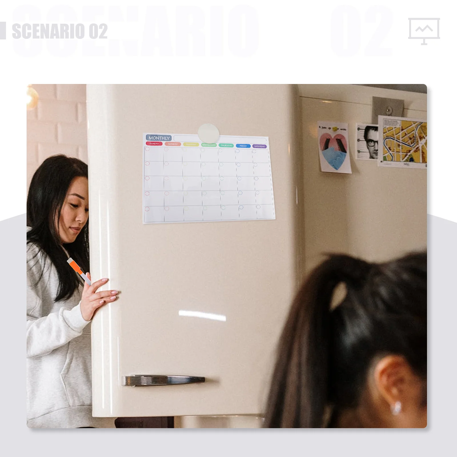 

Dry Erase Calendar Weekly for Refrigerator Magnetic Schedule Board Magnets White