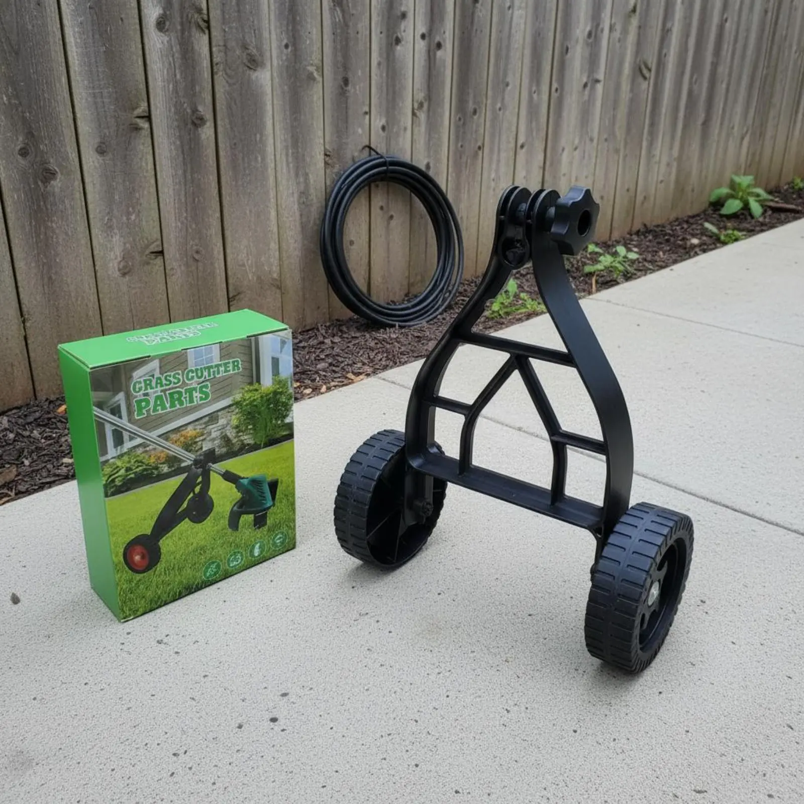 Grass Cutter Rolling Support Labor Saving String Trimmer Support Wheels Adjustable Height Vegetation Eater Guide Wheels
