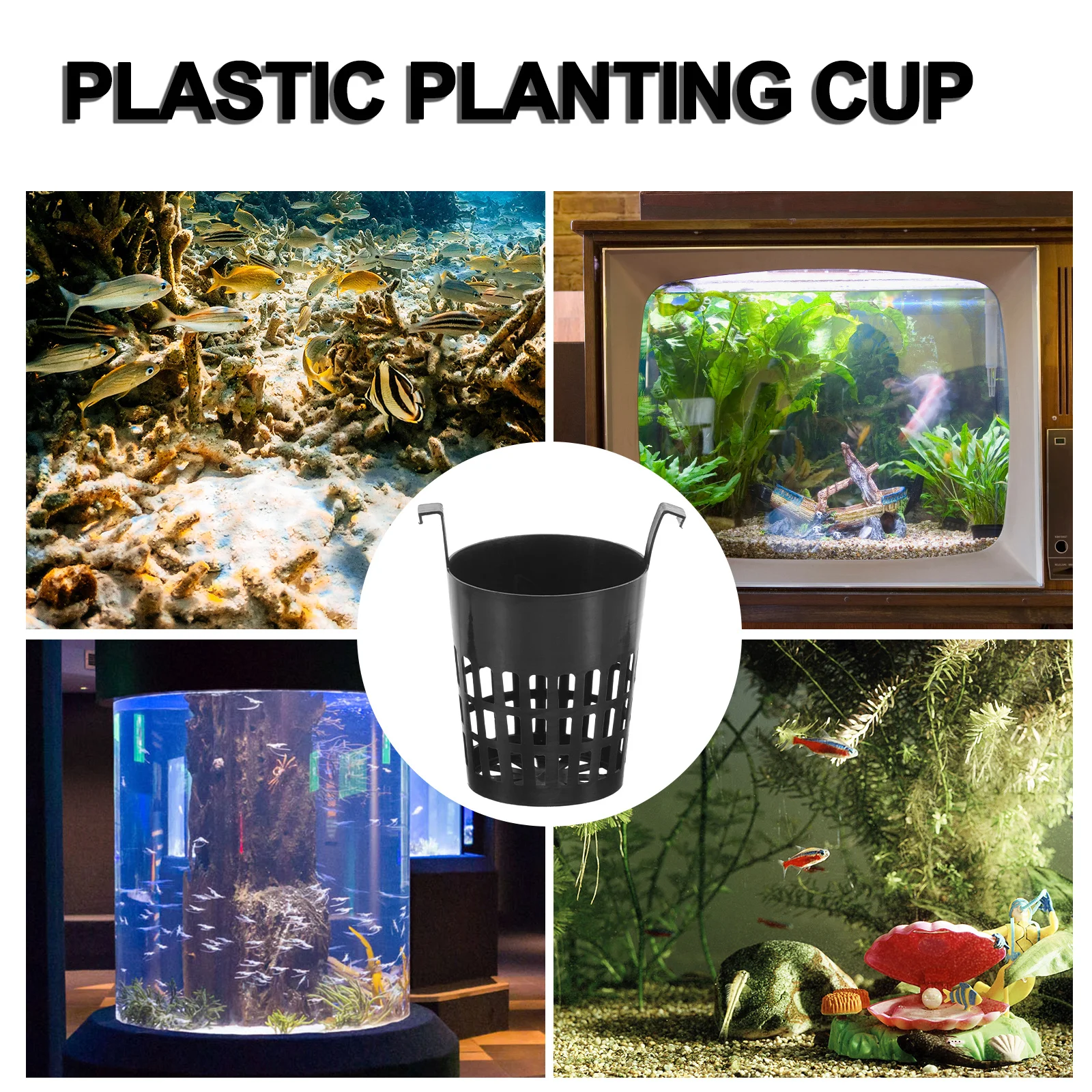 6 قطعة كوب شبكي للمياه، سلال زراعة بلاستيكية، حاوية مائية، سهلة التنظيف، صلابة، مقاومة التشوه والتآكل