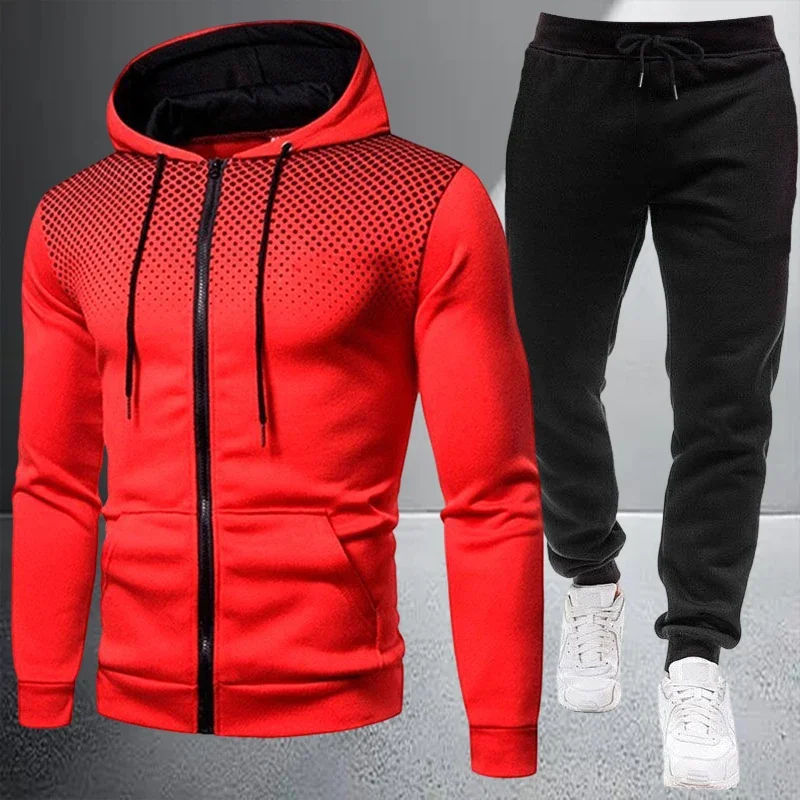 Autumn Winter High-end Men's Jacket Tracksuit Casual Zipper Hooded Sweatshirts Coat Sports Jogging Clothing Outdoors Streetwear - view 5