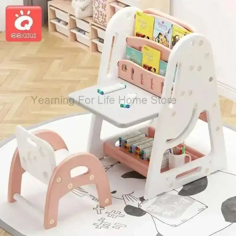 

Multifunctional Children's Drawing Board Table, Reading Bookshelf Table, Multifunctional Home Desk and Chair Combination