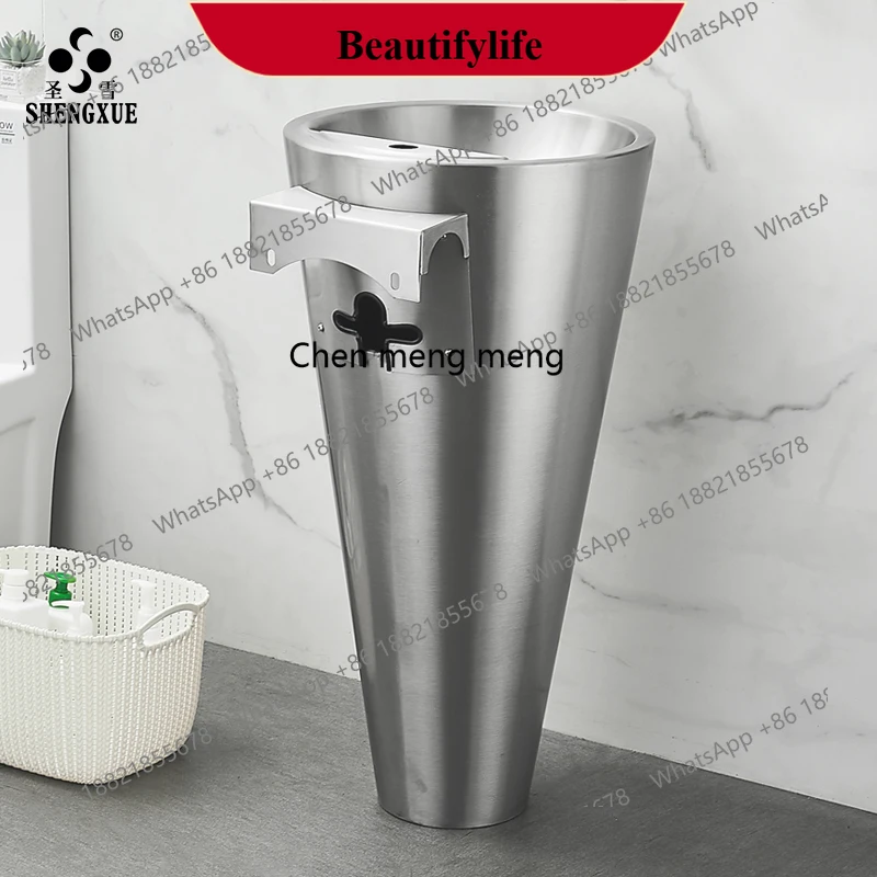 

E153 Stainless steel column basin integrated floor-to-ceiling washbasin outdoor outdoor washbasin bar washbasin