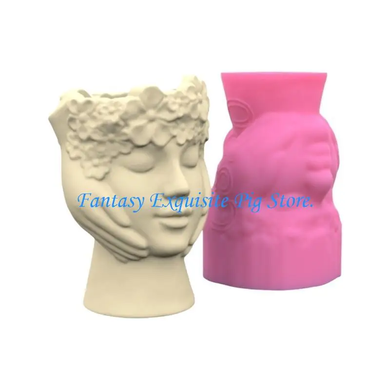 

Silicone Flower Vase Mold Concrete Mold Artistic Human Figure Planter Mold