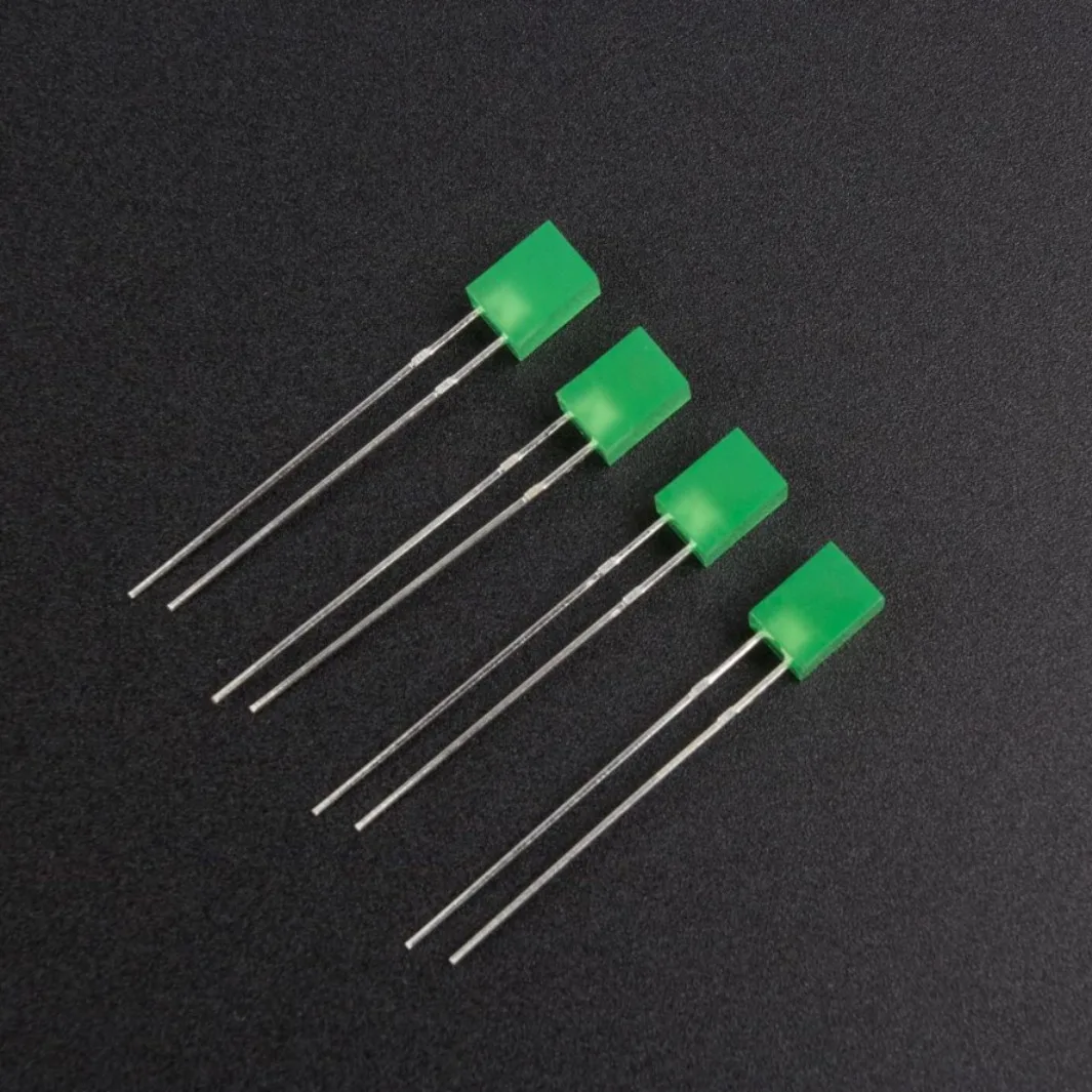 

Square LED Lamp Beads Green Light Emitting Diode Direct Plug-in Seamless Long Feet Three Yuan General Green 1 Pack 500 PCs