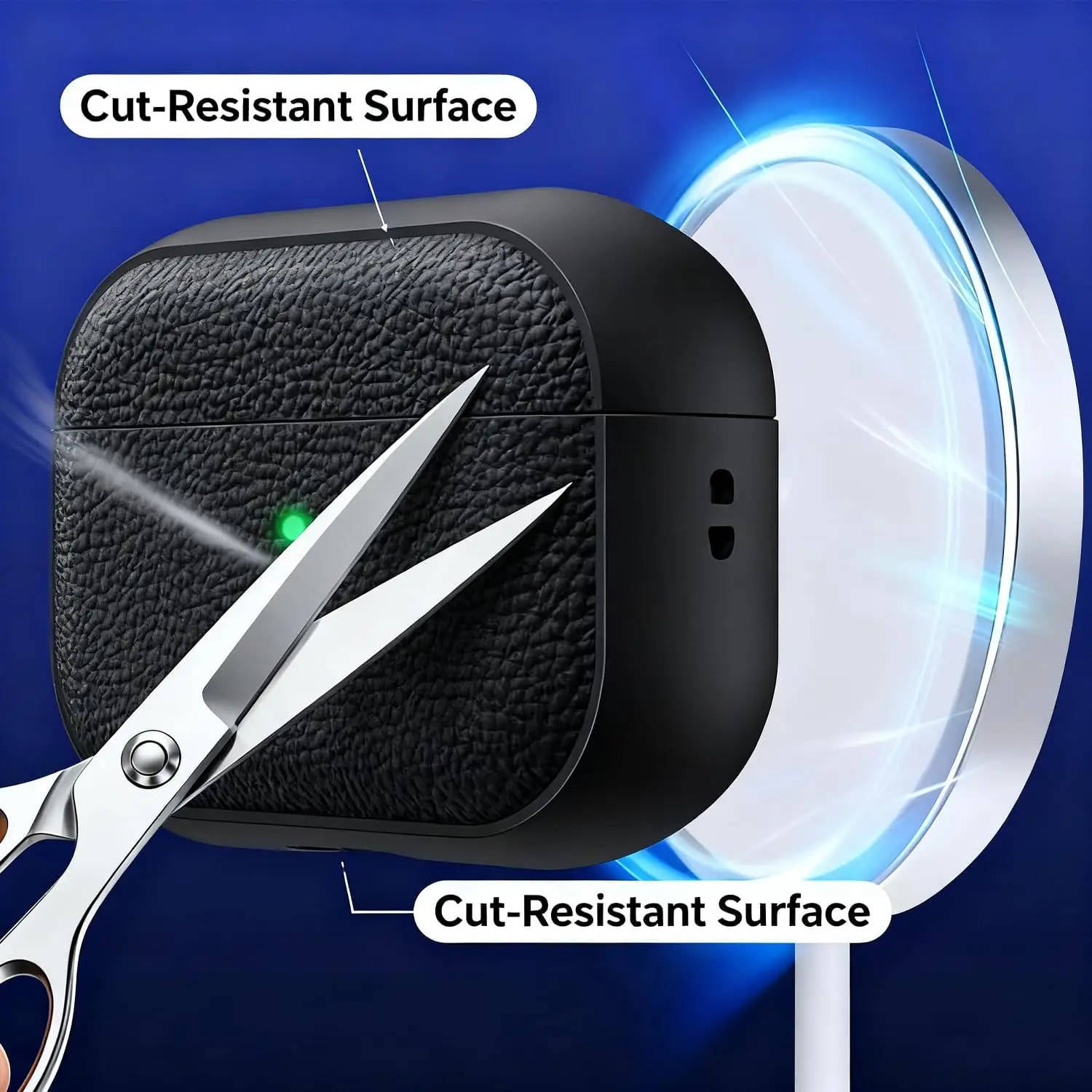 for AirPods Pro 3/Pro 2/Pro/4 Case Soft TPU Leather Design Drop Protection Cover with Keychain & Cleaner Kit for AirPods 4/Pro 3 - view 4