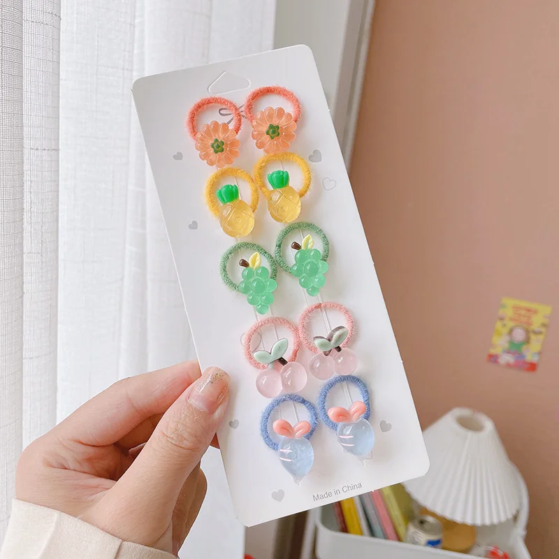 10PCS Suitable For Children With Less Hair Headwear Kids Elastic Hair Bands Baby Headdress Princess Hair Ties Girls Accessories