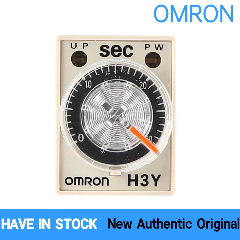 Auténtico relé temporizador de estado sólido OMRON H3Y-2-C AC220V DC24V 0.1S-30M multirango IP40 Control de automatización Industrial de carril DIN