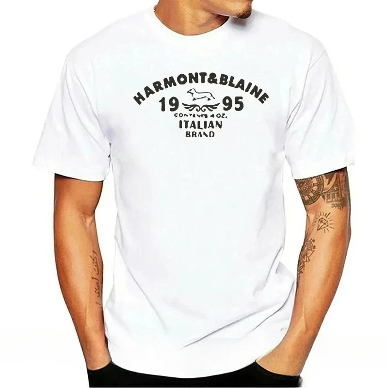 Camiseta con estampado de Harmont Blaine para hombre y mujer, de gran tamaño Camisa de algodón, camiseta de manga corta, camiseta de marca, ropa superior, sudadera para hombre
