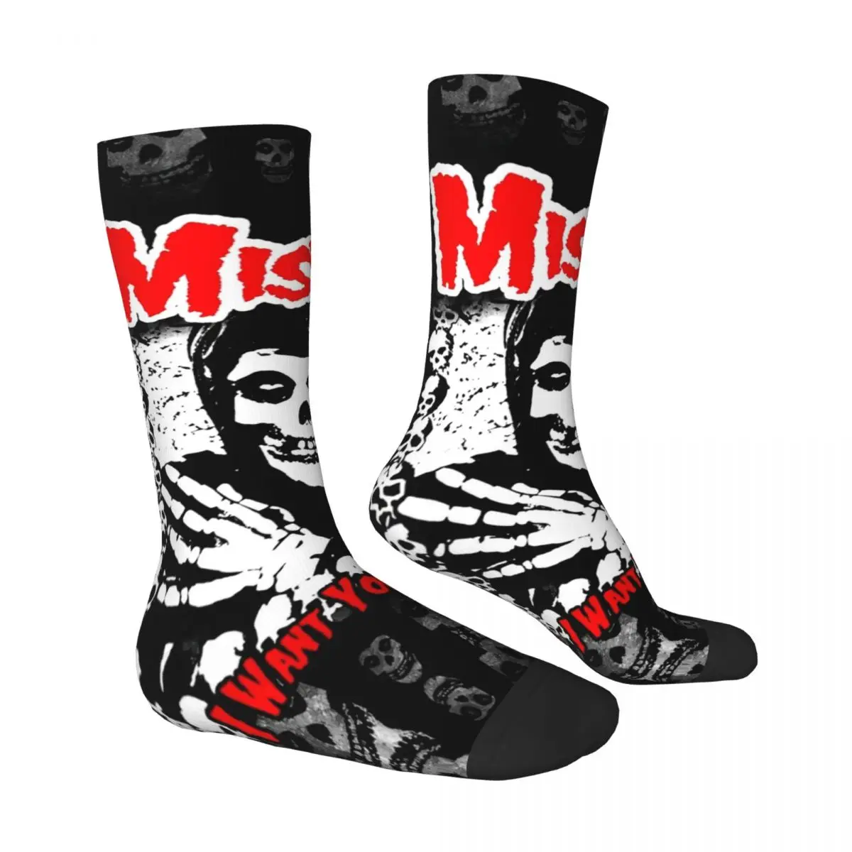 Funny Misfits Punk Rock Band Socks Winter Stockings Leisure Women Men Breathable Socks Printed Outdoor Sports Anti Sweat Socks