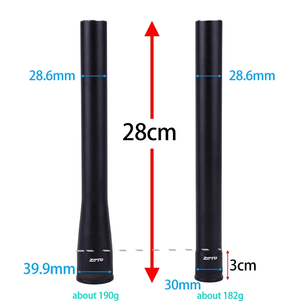 ZTTO Bicycle Front Fork Head Tube Aluminum Alloy MTB Road Bike Air Front Suspension Straight Tapered Standpipe 1/2 1/8 28.6mm