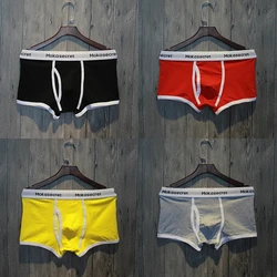 Men's Cotton Boxer Underwear  Men's Fashion Letter Belt Underpants Breathable Soft Comfortable  Male Panties Shorts