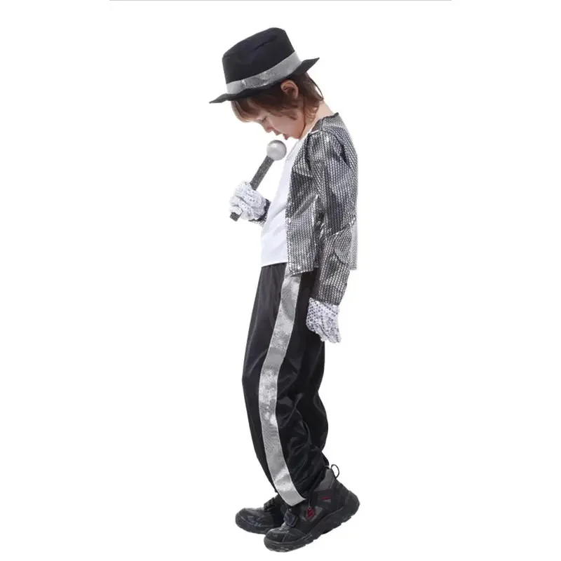 New Kids Boys Michael Jackson Cosplay Costume Children's Day Halloween New Year Masquerade Billie Jean Superstar Stage Costumes