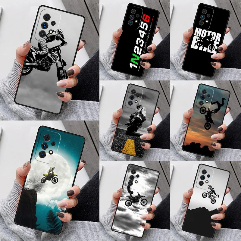 Moto Cross Motorcycle Sports Phone Case For Samsung Galaxy S25 S23 S30 S8 S21 S20 FE S24 S22 Note 10 20 Plus lite Ultra