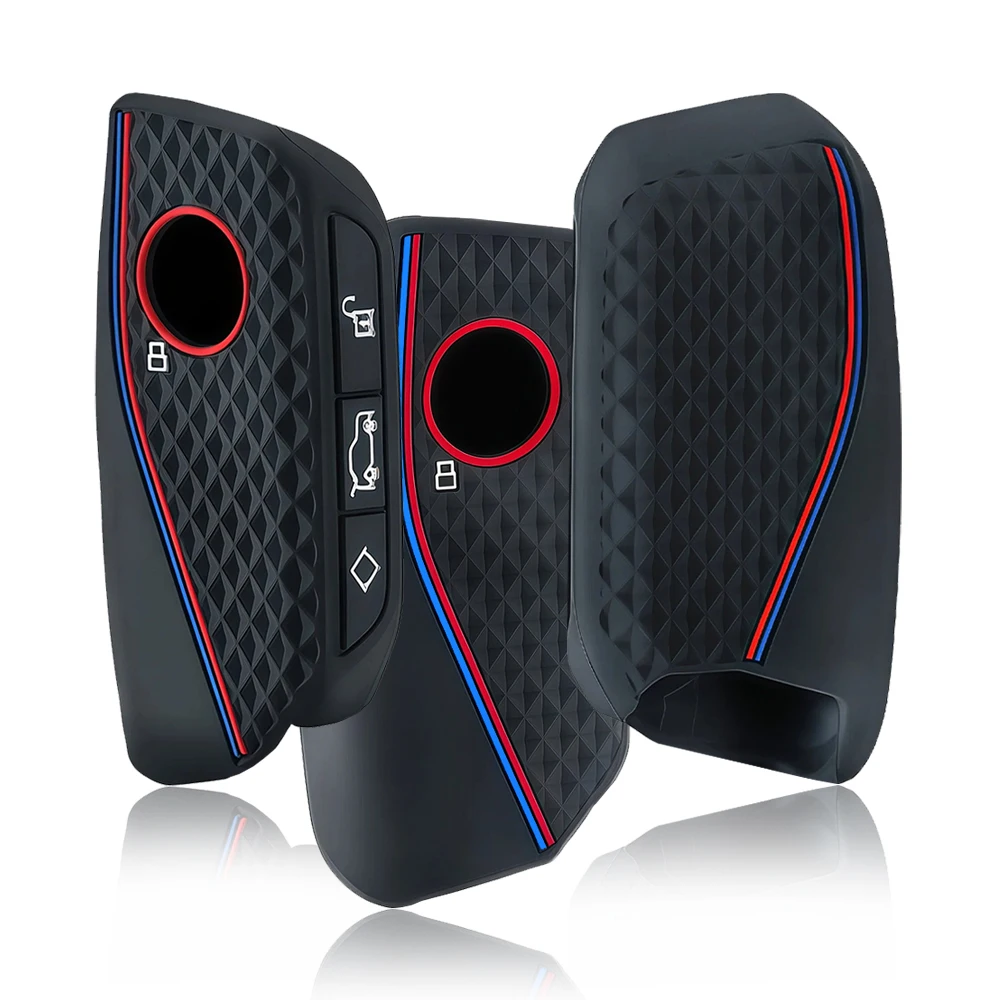 

Silicone Car Key Case Cover Protect Shell Fob For BMW I7 X7 G07 LCI IX I20 X1 U11 7 Series G70 G09 XM U06 G81 M3 Key Accessories