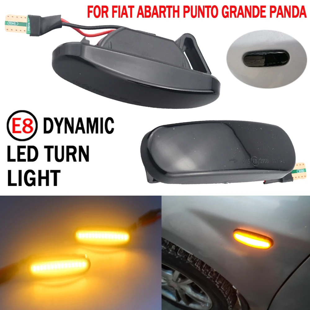 Dynamic Car LED Side Marker Light Turn Signal Lamp For Fiat Panda Punto Evo Stilo Qubo For Peugeot C-itroen Lancia Musa(350)