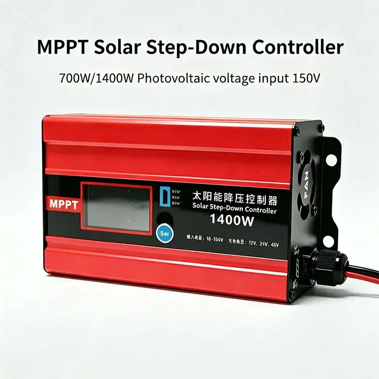 700W/1400W Step-down MPPT Solar Charge Controller 12A 25A 12V 24V 48V Adjustable Battery Solar Regulator Photovoltaic Charger