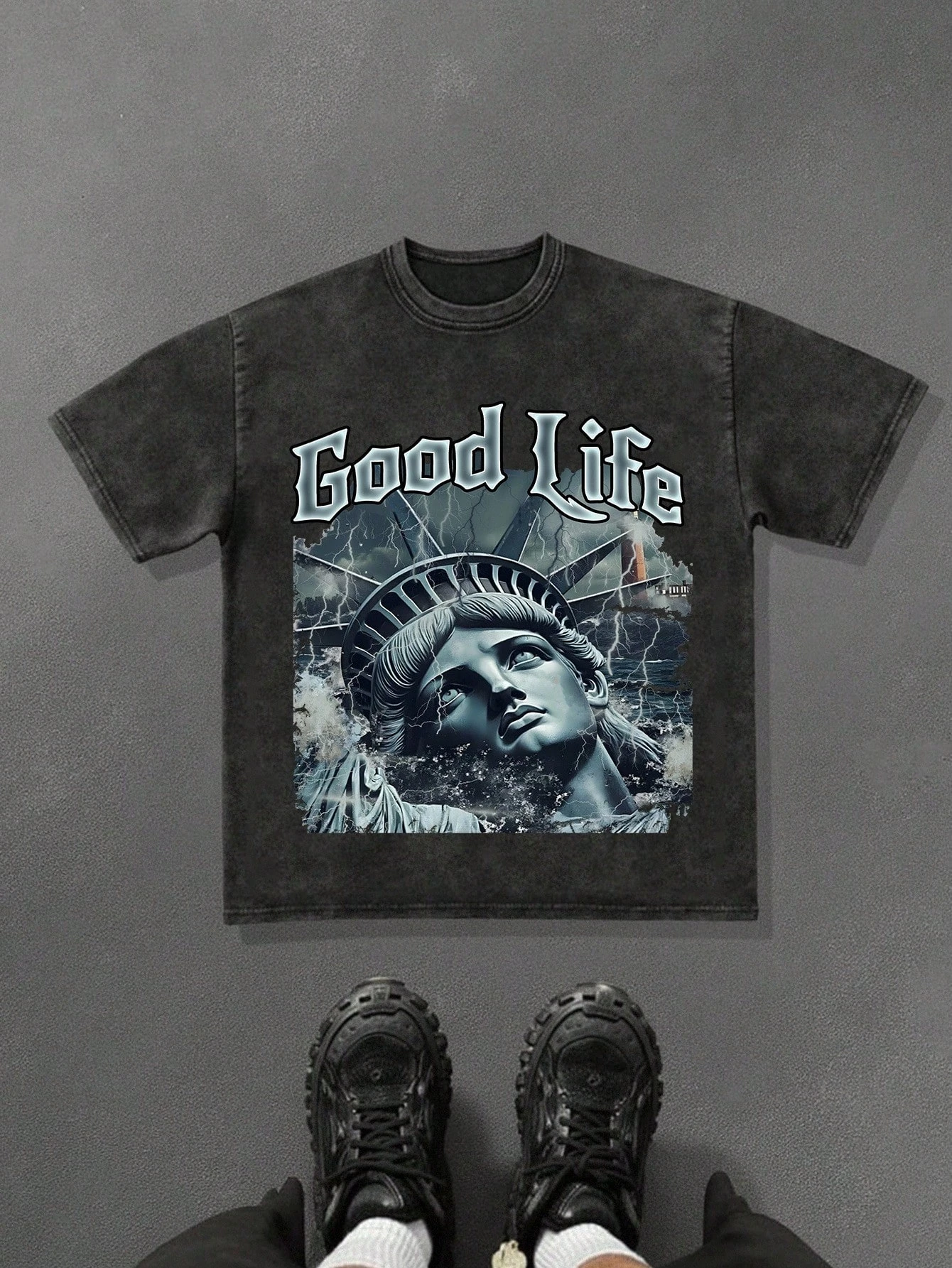 Manfinity EMRG الرجال النساء طاقم الرقبة الجرافيك طباعة قصيرة الأكمام تي شيرت غير رسمي للخروج صديقها هدية للجنسين موضة الاتجاه