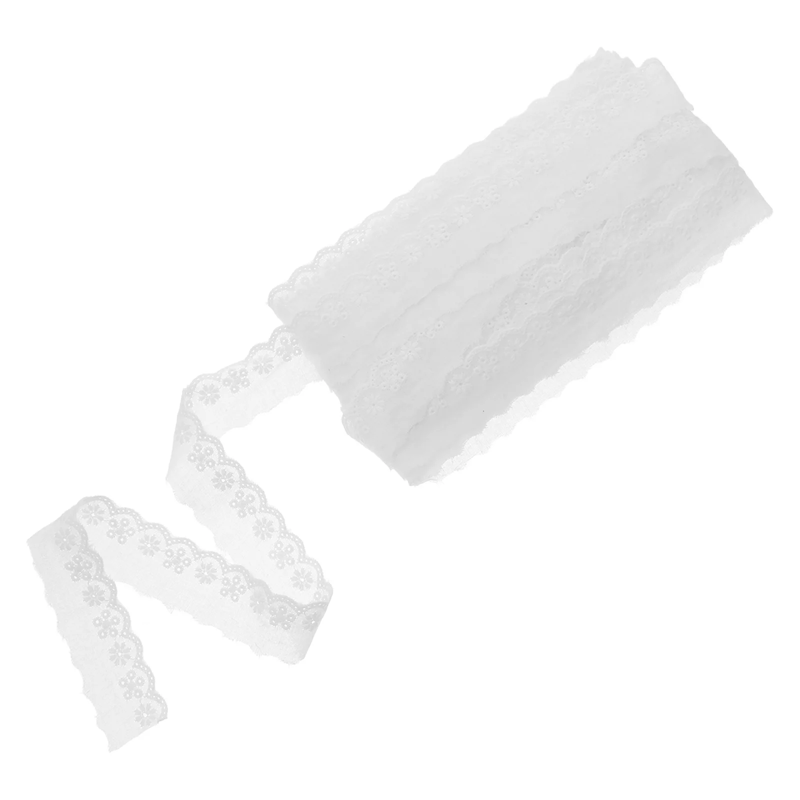 

15 Yards 3Cm Cotton Lace Trim Soft Eyelet Embroidery Fabric For Sewing Diy Wedding Home Decor Floral Scallop Ruffle Ribbon Craft