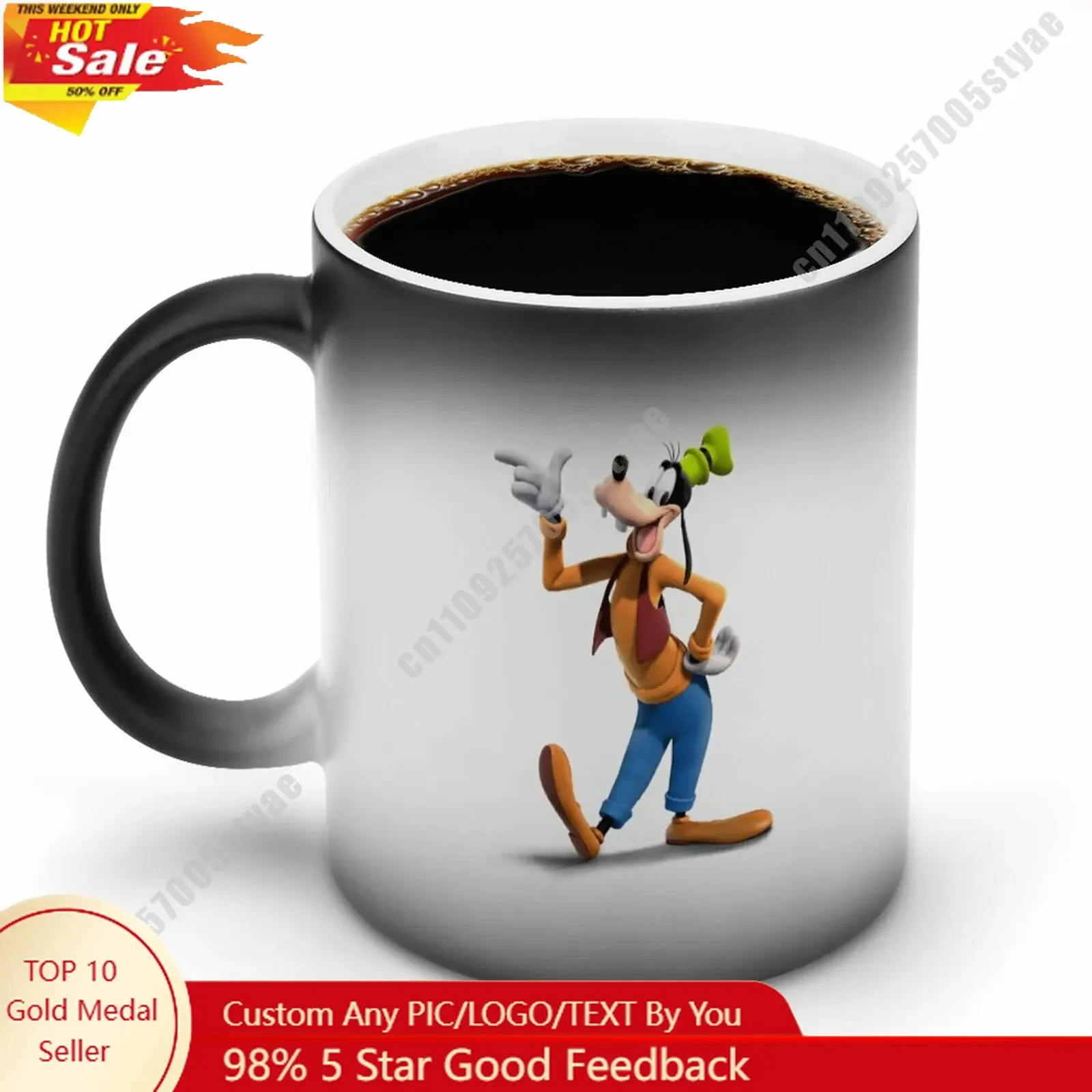 

Goofy Color Changing Mug Disney Cartoon Custom Personalized Photo Printing DIY Coffee Cup Birthday Gift Ceramic Mug