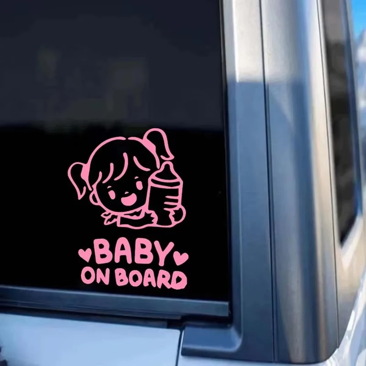 Cute Warm Reminder Car Window Sticker, Lovely Heart Decor Self-Adhesive Safety Warning Vehicle Exterior Decal